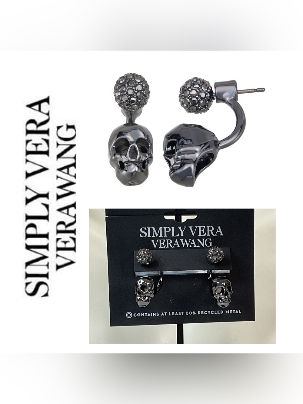 🌟🌟 Simply Vera Wang Skull Earrings